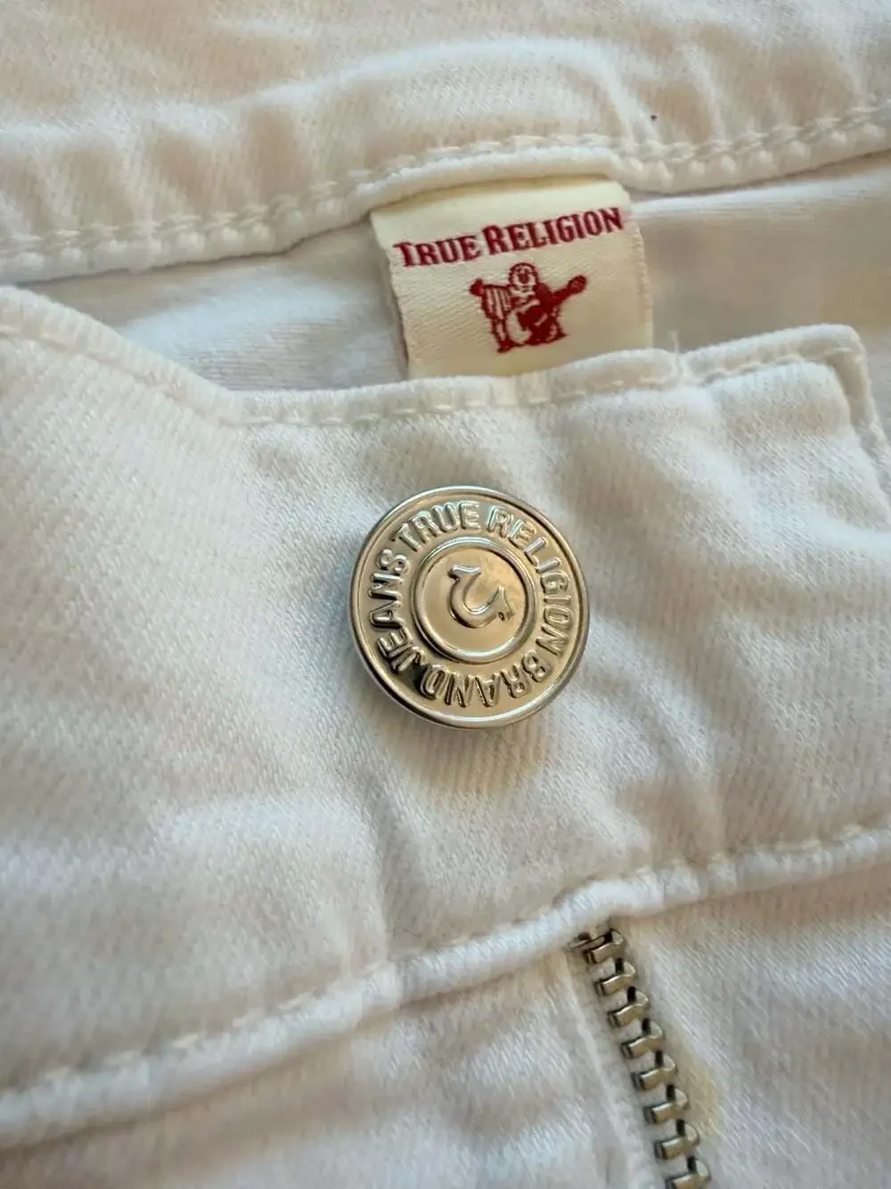 True Religion Relaxed Straight White Jeans